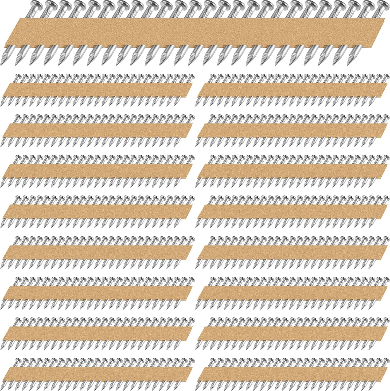 BRAND, CATEGORY, FRAMING NAILS, ZONON, Zonon 3000 Count 1 1/2 Inch Metal Connector Nails Galvanized Joist Hanger Nails 34 Degree Paper Tape Collated Nails Full Round Head Smooth Shank Nails for Metal Connector Nailer (0.131 Inch)