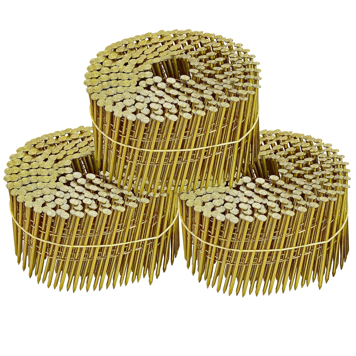 BRAND, CATEGORY, MEITE, SIDING NAILS, meite CNS3 Coil Siding Nails 3" × .120'' Smooth Shank Wire Coil Nails 15 Degree Full Round-Head for Framing, Siding 4,500 PCS