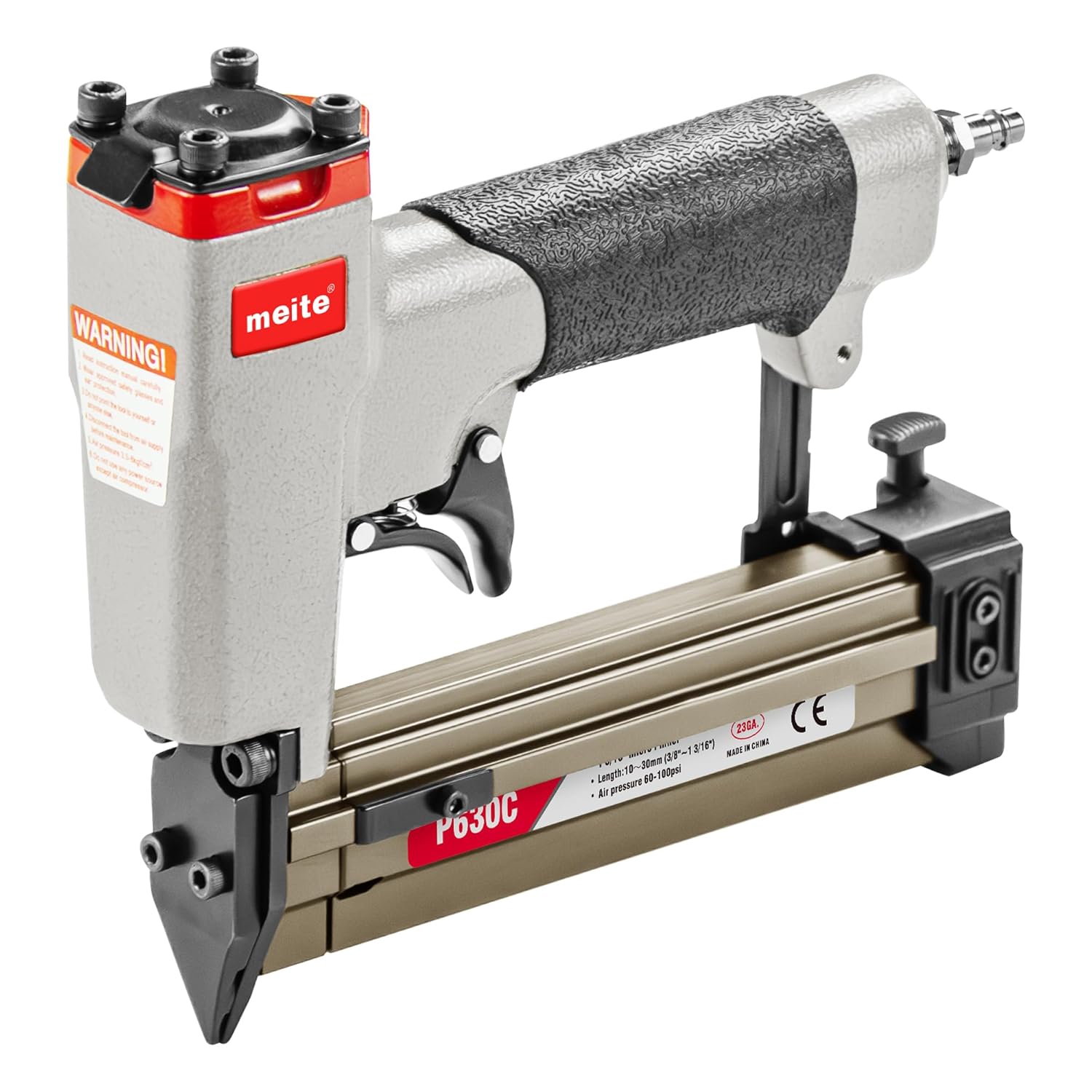 BRAND, CATEGORY, MEITE, PINNERS, meite P630C Pin Nailer, Pneumatic Micro 23 Gauge Pin Nailer Gun, Accept 3/8-Inch to 1-3/16-Inch 23Ga Pin Nails, Ideal for Cabinets, Paneling, Crafts, Picture Frames