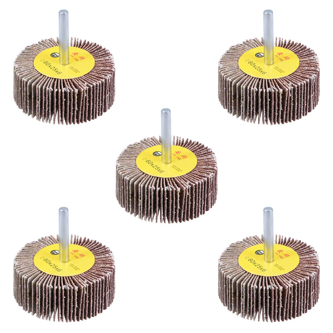 BRAND, CATEGORY, FLAP WHEELS, UXCELL, uxcell 2-3/8 Inch Flap Wheels Shank Mounted Sanding Abrasive Wheel 80 Grits 5 Pcs