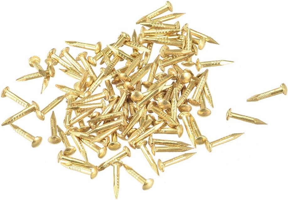 BRAND, CATEGORY, COMMON NAILS, UXCELL, uxcell Tiny Brass Nails 1.2mmx8mm(DxL) for Wooden DIY Decorative Pictures Boxes Household Accessories Black 200pcs